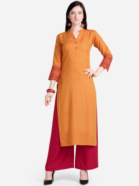 

SAADHVI Women Mustard Kurta with Palazzos