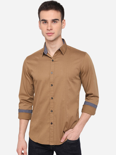 

Greenfibre Men Brown Slim Fit Casual Shirt