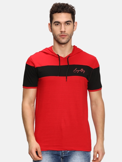 

V2 Value & Variety Men Red & Black Striped T-shirt