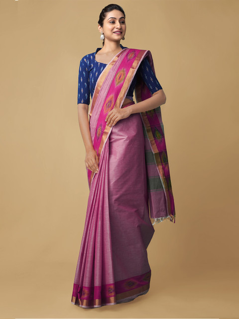 

Unnati Silks Purple Pure Cotton Sambalpuri Saree