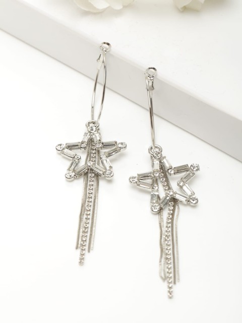 

AVANT-GARDE PARIS Silver Toned Contemporary Drop Earrings
