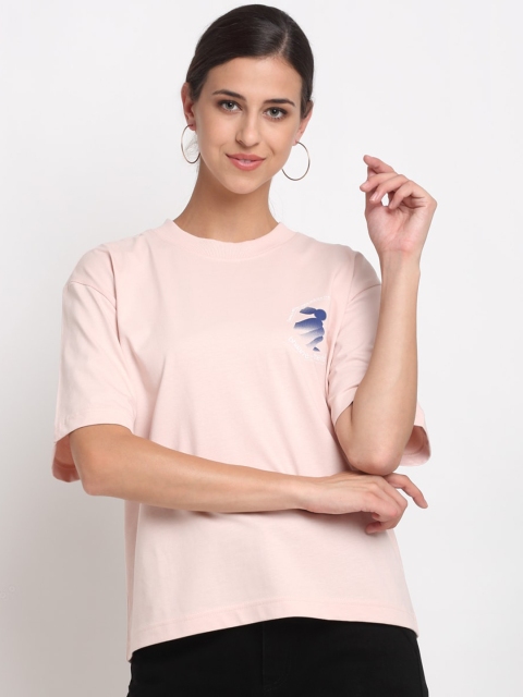 

Bhaane Women Peach Loose T-shirt