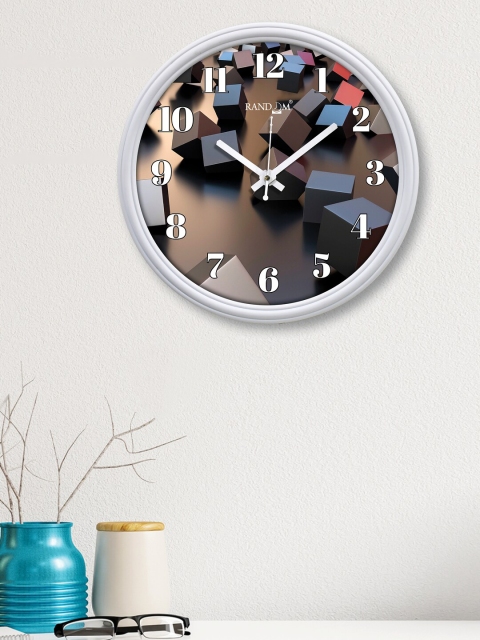 

RANDOM Brown & White Printed Contemporary 30.48 Cm Wall Clock