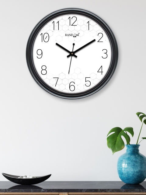 RANDOM White & Black Printed Contemporary Wall Clock