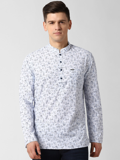 

Peter England Men Blue Floral Printed Kurta