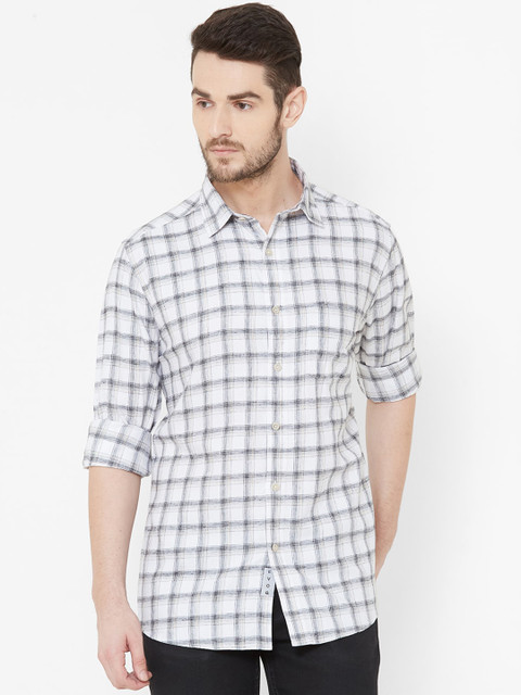 

EVOQ Men Black Checked Cotton Casual Shirt