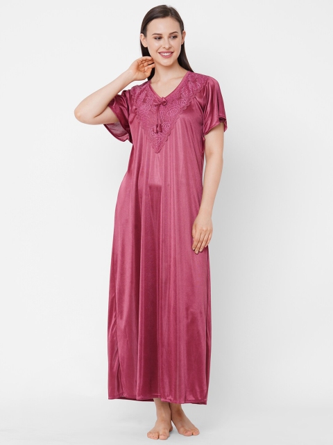 Juliana Dream Pink Satin Maxi Nightdress
