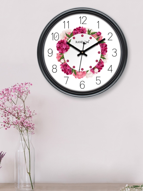 

RANDOM White & Pink Printed Contemporary Wall Clock