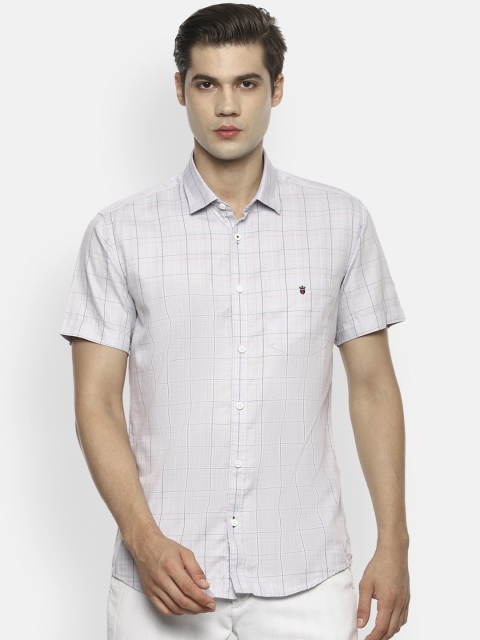 

Louis Philippe Sport Men Grey Slim Fit Grid Tattersall Checks Checked Casual Shirt