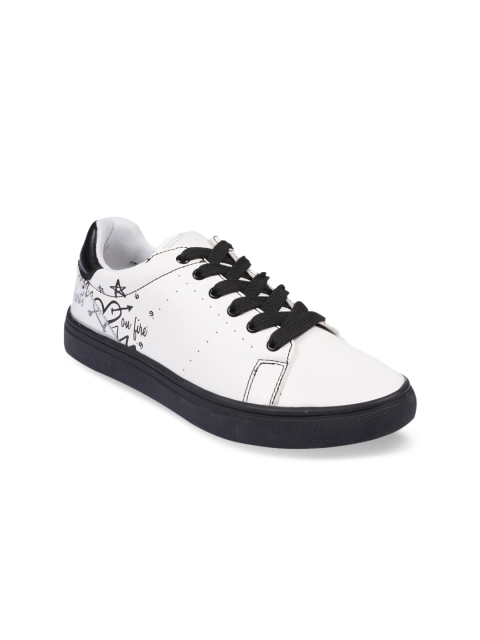 

HEATWAVE Women White Printed PU Sneakers