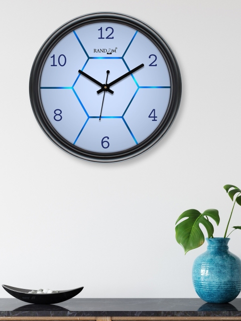RANDOM Black & Blue Contemporary Wall Clock
