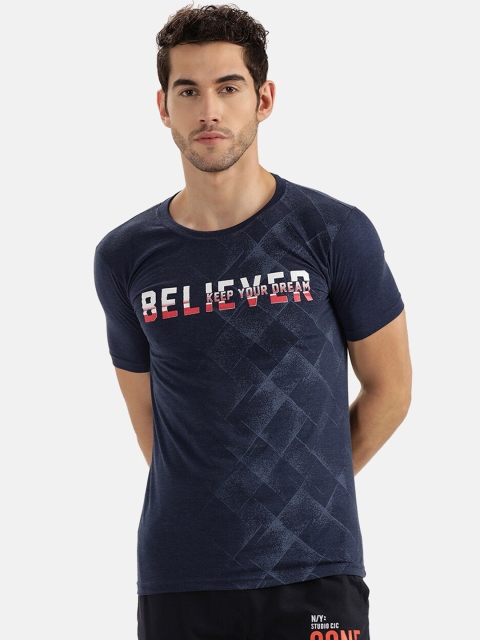 

V2 Value & Variety Men Navy Blue Typography Printed T-shirt