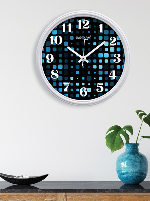 

RANDOM Blue & Black Printed Contemporary Wall Clock