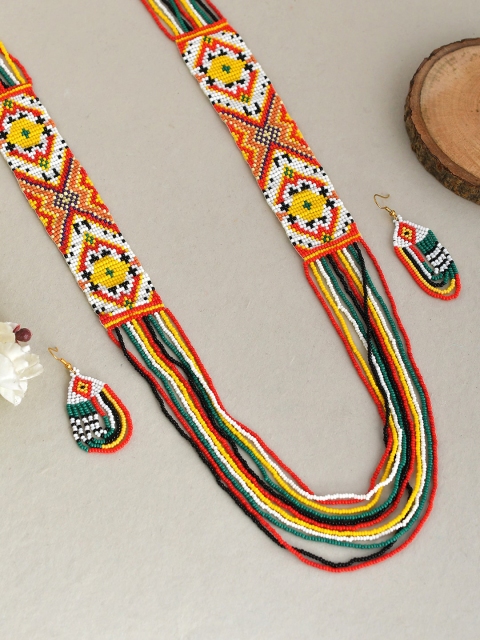 

Silvermerc Designs Multicolored Mexican Beaded Layered Jewellery Set, Multi