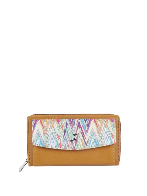 

Mochi Tan Brown & Off White Colourblocked Purse Clutch