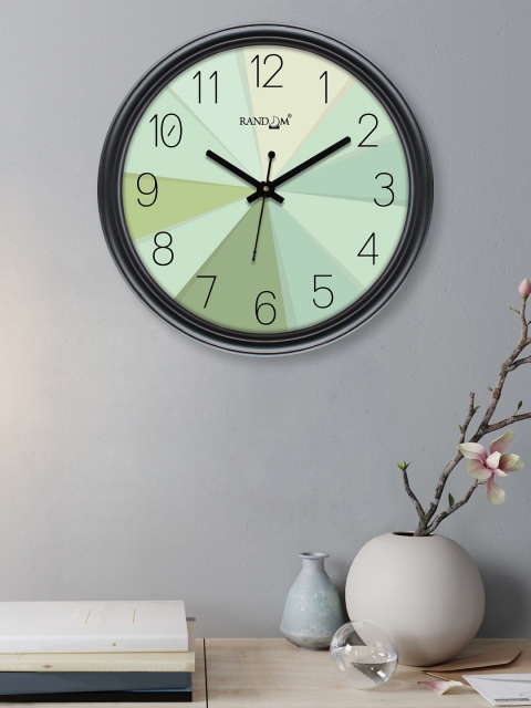 

RANDOM Green & Black Printed Contemporary 30.48 cm Wall Clock