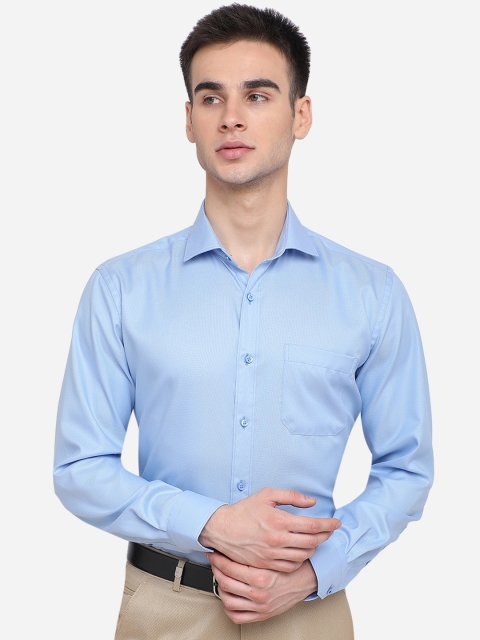

Greenfibre Men Blue Pure Cotton Formal Shirt
