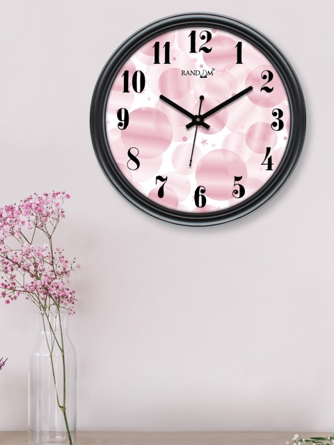 

RANDOM Black & Pink Printed Contemporary Wall Clock