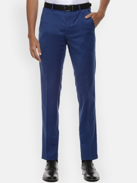 

Van Heusen Men Navy Blue Slim Fit Formal Trousers
