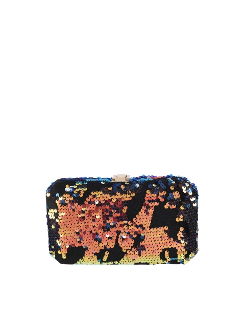 

Metro Tan Brown & Orange Embellished Envelope Clutch