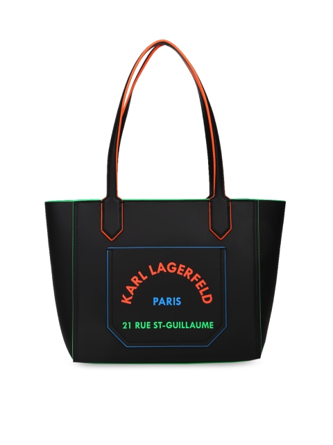 

Karl Lagerfeld Black Printed Structured Tote Bag