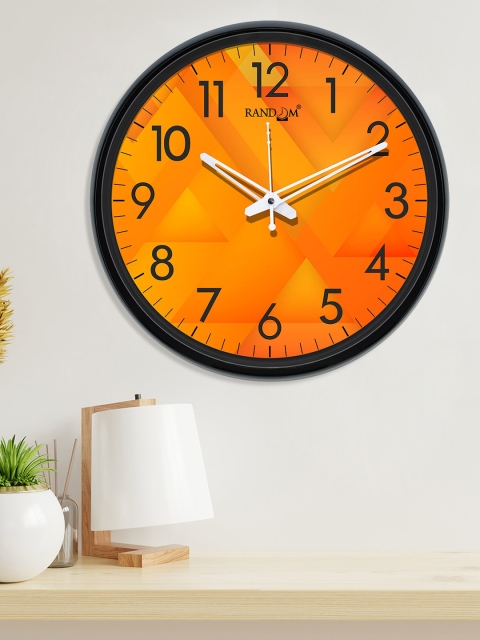 

RANDOM Black & Orange Contemporary Wall Clock