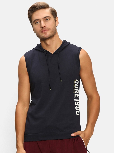 

V2 Value & Variety Men Navy Blue Typography Printed T-shirt