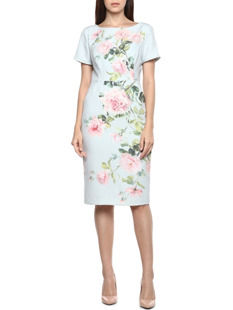 

Phase Eight Turquoise Blue & Pink Floral Sheath Dress