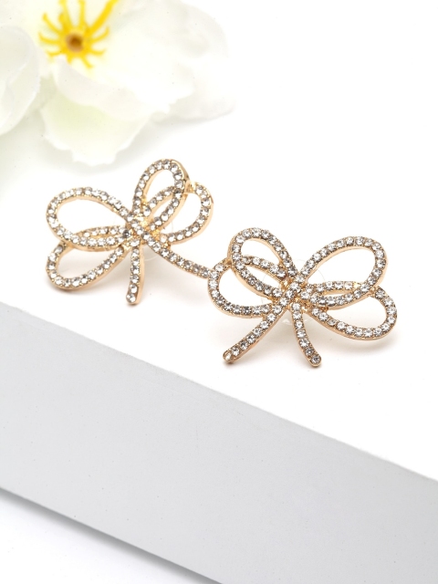 

AVANT-GARDE PARIS Gold Toned Contemporary Studs Earrings