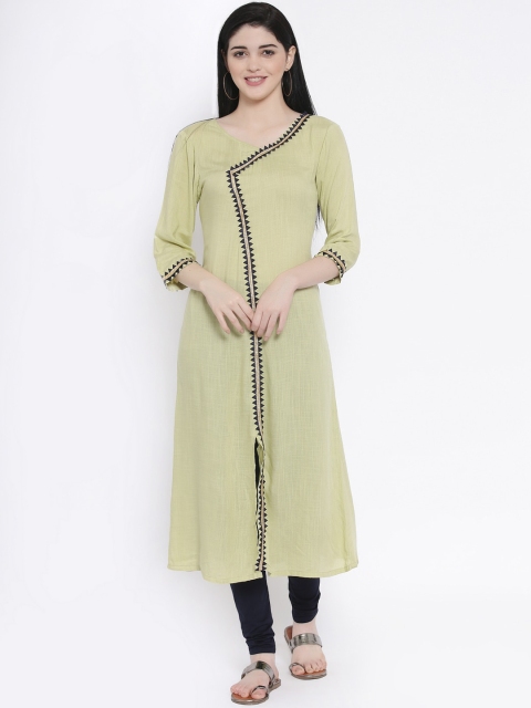

studio rasa Women Lime Green Kurta