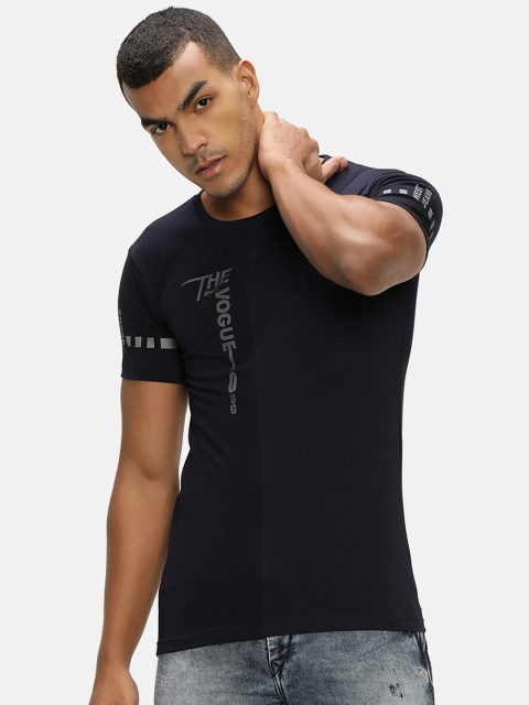 

V2 Value & Variety Men Navy Blue Typography Printed T-shirt
