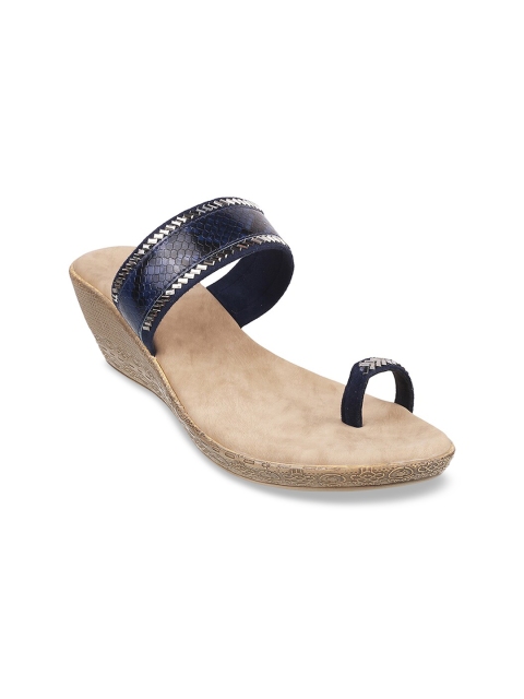 

Metro Navy Blue Embellished Wedge Sandals