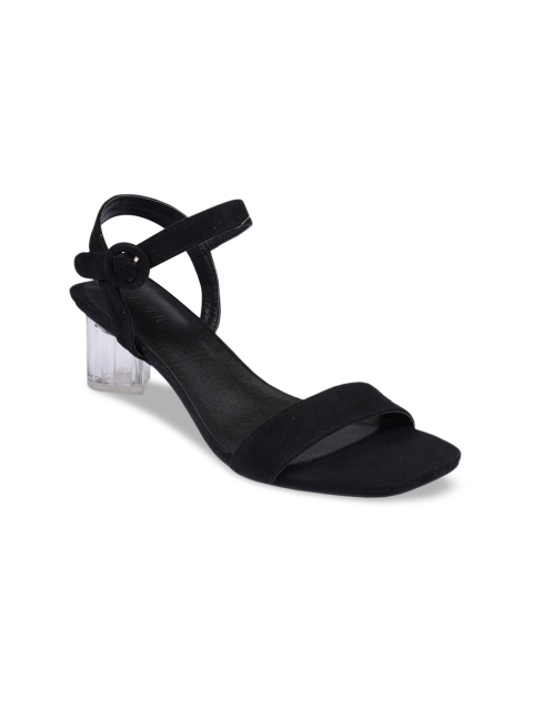 

HEATWAVE Black PU Block Sandals