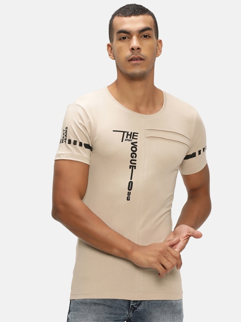 

V2 Value & Variety Men Beige Typography Printed T-shirt