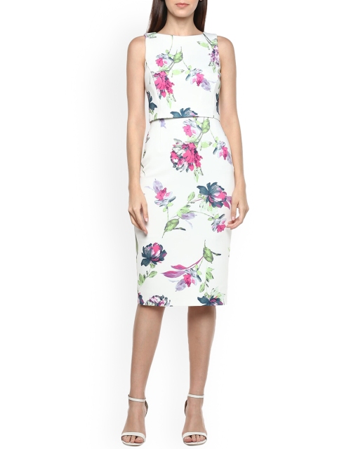 

Phase Eight White & Pink Floral Sheath Dress