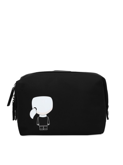 

Karl Lagerfeld Women Black Swagger Sling Bag with Applique