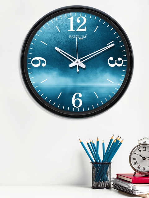 RANDOM Blue & Black Printed Contemporary Wall Clock