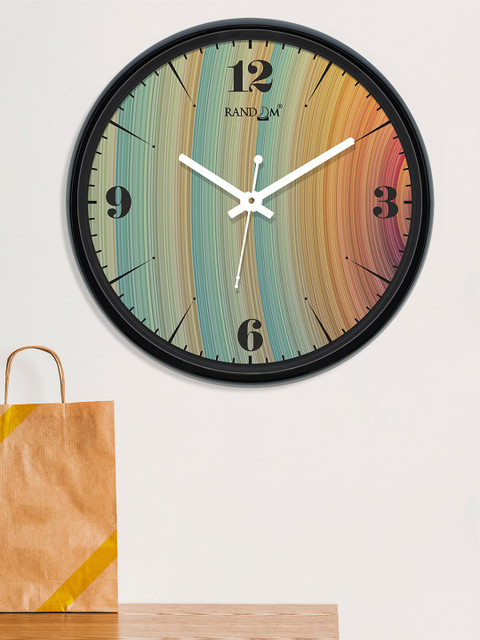 

RANDOM Orange & Green Printed Contemporary Wall Clock