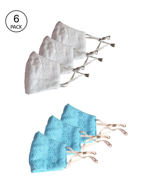 

Bellofox Unisex Pack Of 6 3-Ply Cloth Mask, White