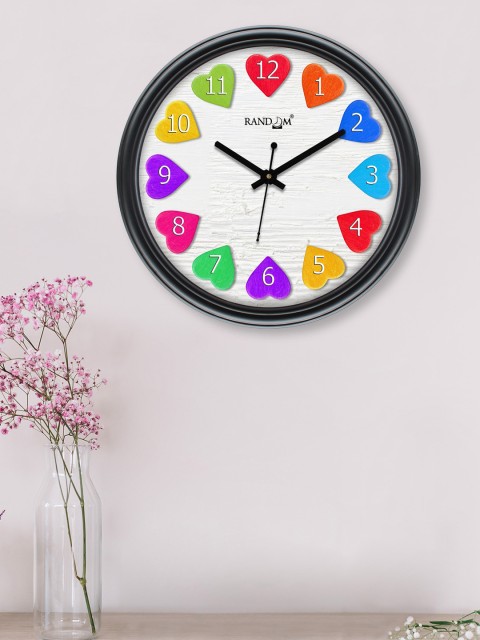 

RANDOM White & Purple Printed Contemporary Wall Clock