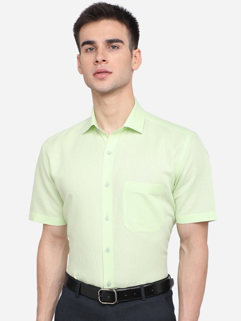 

Greenfibre Men Green Formal Cotton Shirt