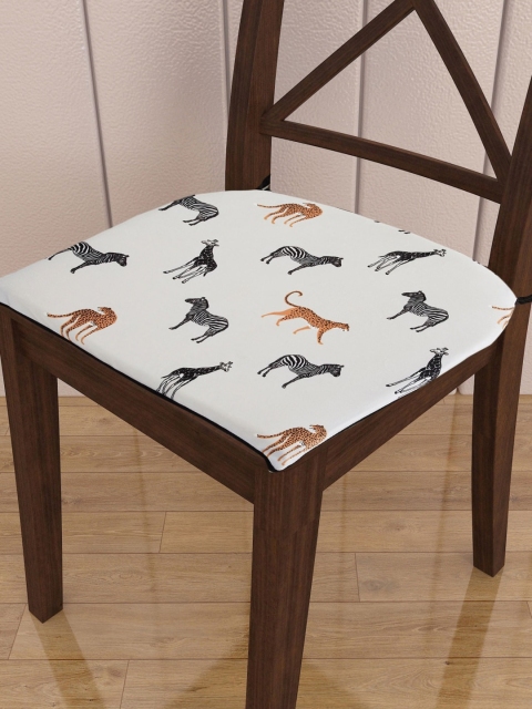 

Home Centre White Into The Wild Printed Chairpad