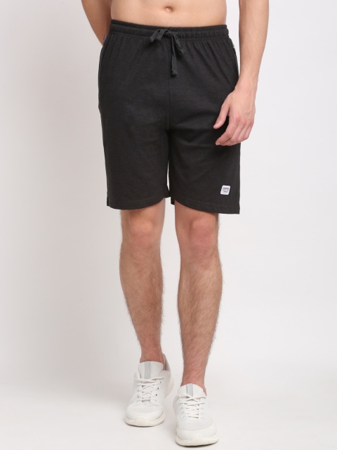 

GRIFFEL Men Black Mid-Rise Regular Shorts