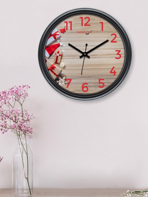 

RANDOM Brown & Black Printed Contemporary Wall Clock