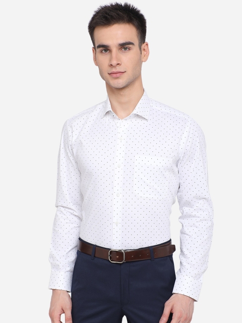 

Greenfibre Men White Slim Fit Printed Casual Shirt