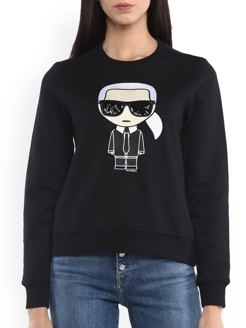 

Karl Lagerfeld Women Black Embellished Sweatshirt