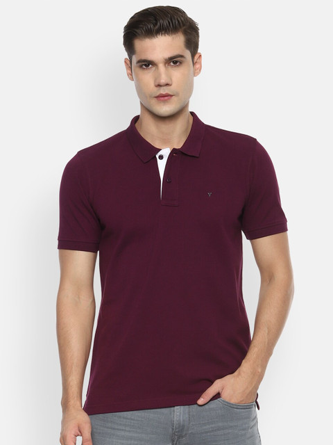 

Van Heusen Sport Men Maroon Polo Collar Pure Cotton T-shirt