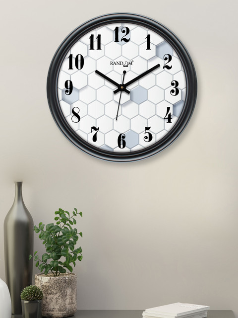 

RANDOM White & Grey Printed Contemporary Wall Clock