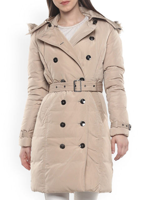 

Phase Eight Women Beige Longline Parka Jacket
