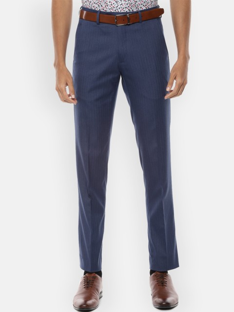 

Van Heusen Men Navy Blue Slim Fit Formal Trousers